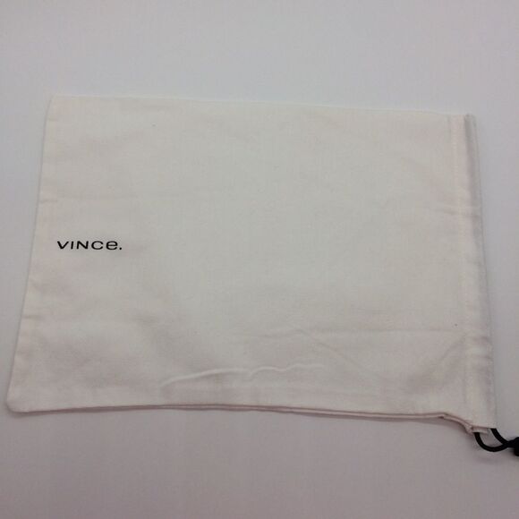 Vince. White Cotton Dust Bag with Black Print and Drawstring - Picture 5 of 6